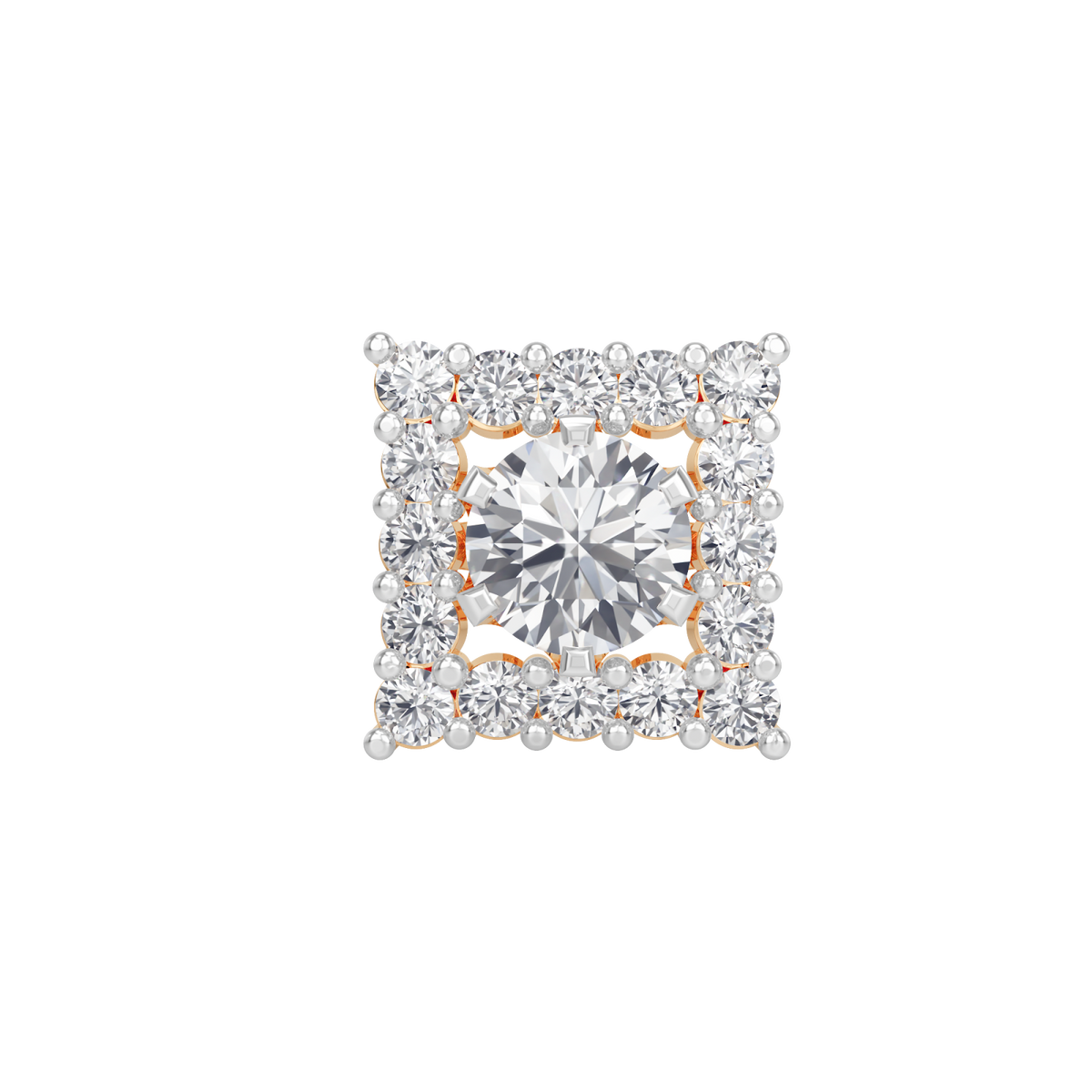 square halo solitaires earring
