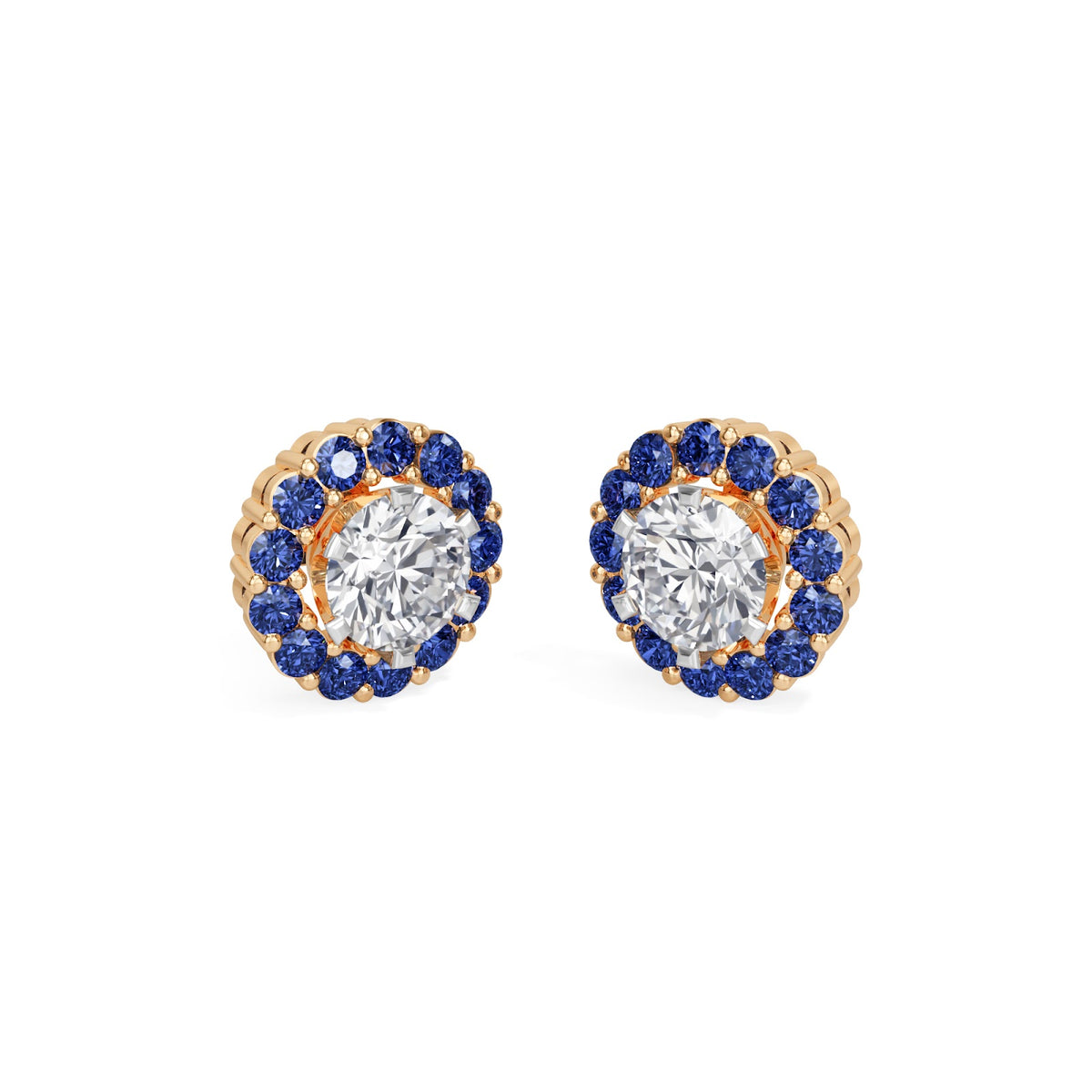 sapphire halo earring