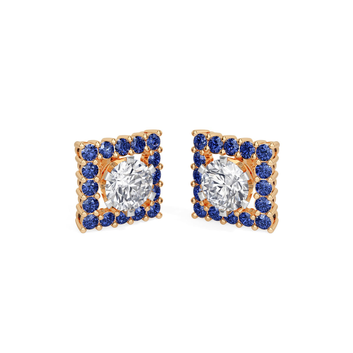 sapphire halo earring