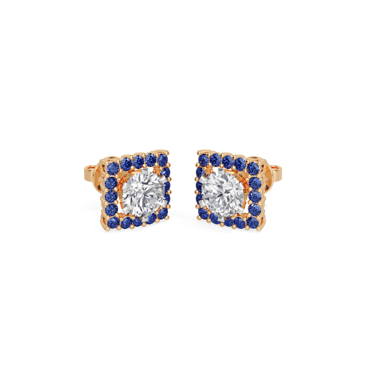 sapphire halo earring