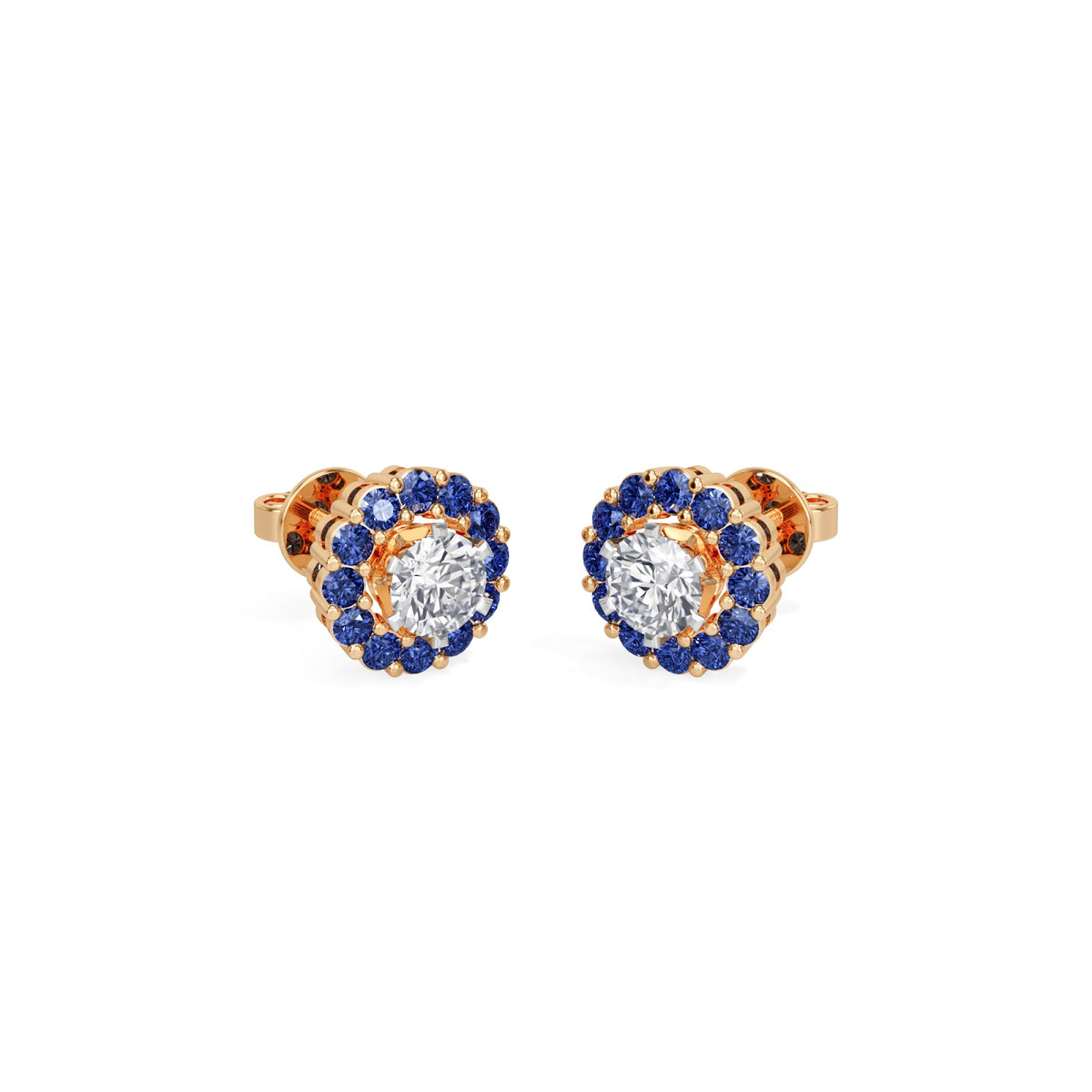 sapphire halo earring