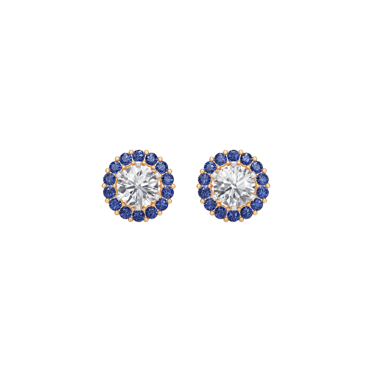 sapphire halo earring