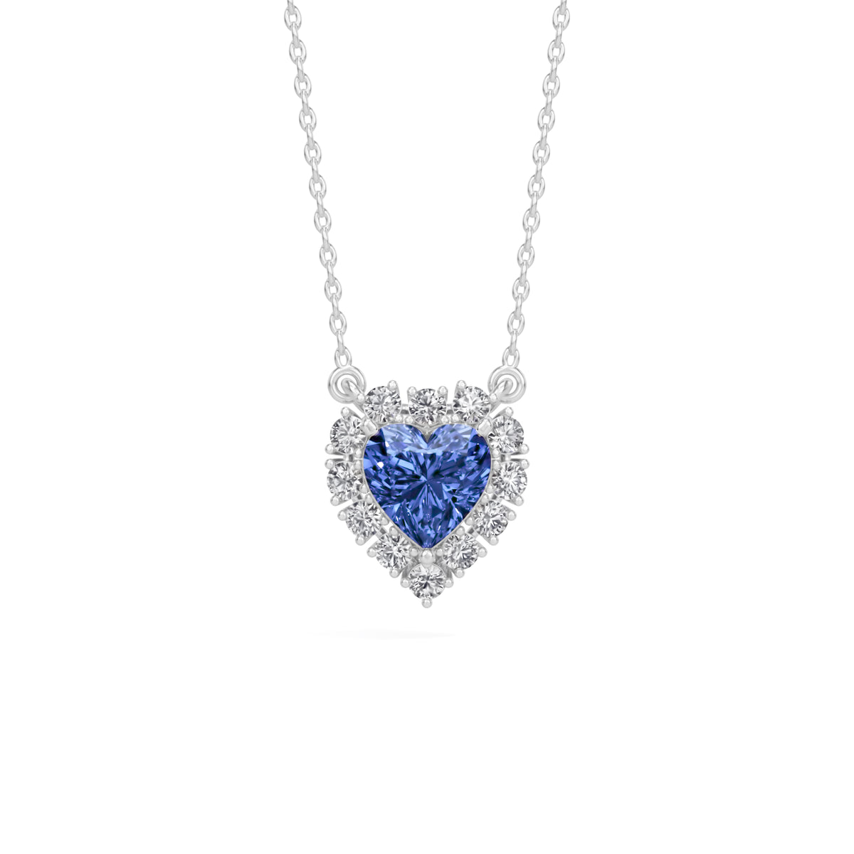 sapphire halo pendant