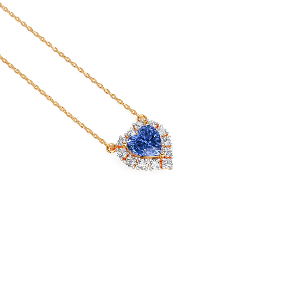 sapphire halo pendant