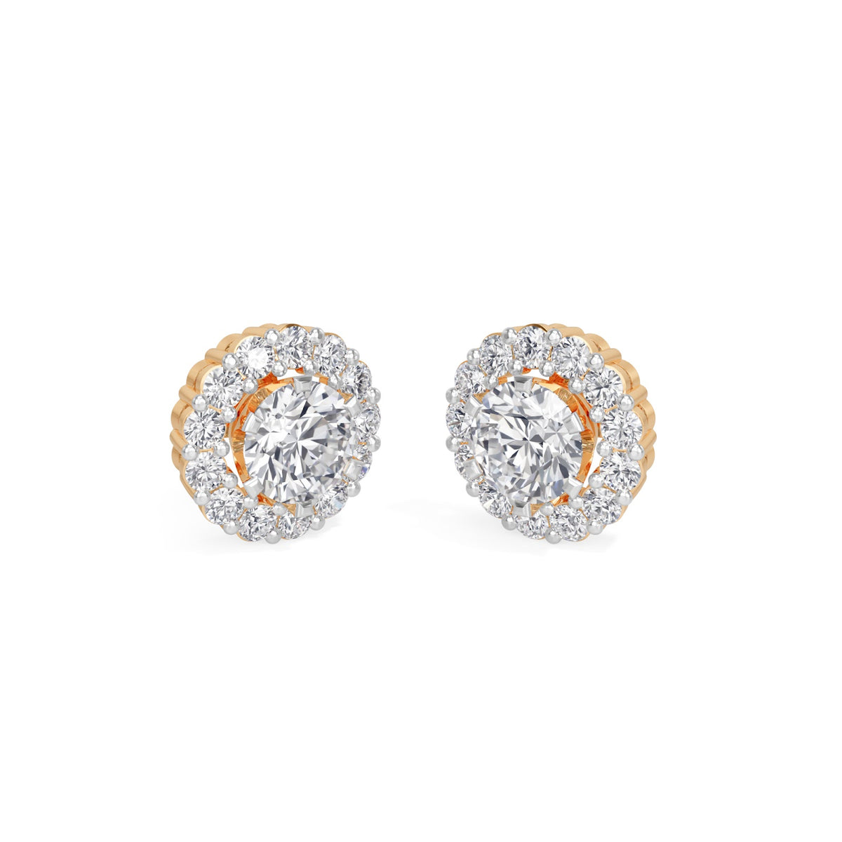 classic halo solitaires earring