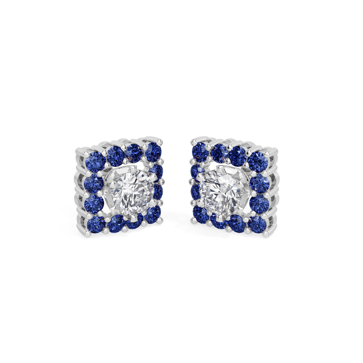 sapphire halo earring