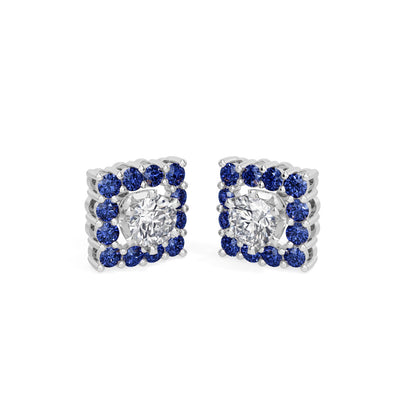 Sapphire Halo Earring