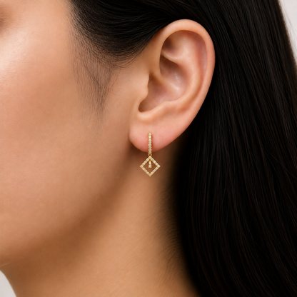 Kite Lock  Hoops Earring
