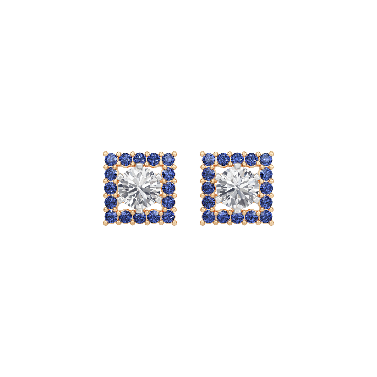 sapphire halo earring