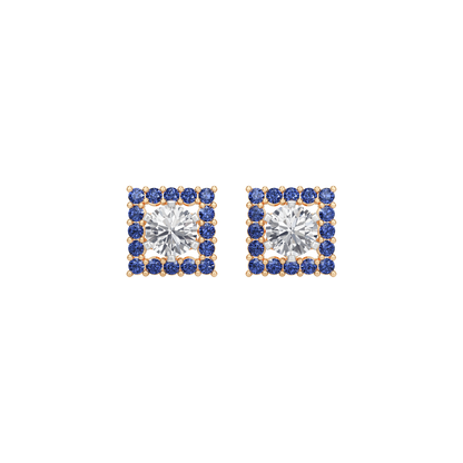Sapphire Halo Earring