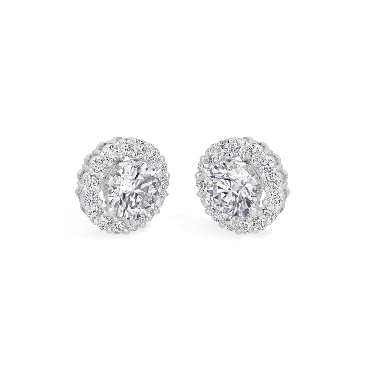 classic halo solitaires earring