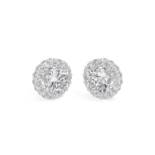 Classic Halo Solitaires Earring