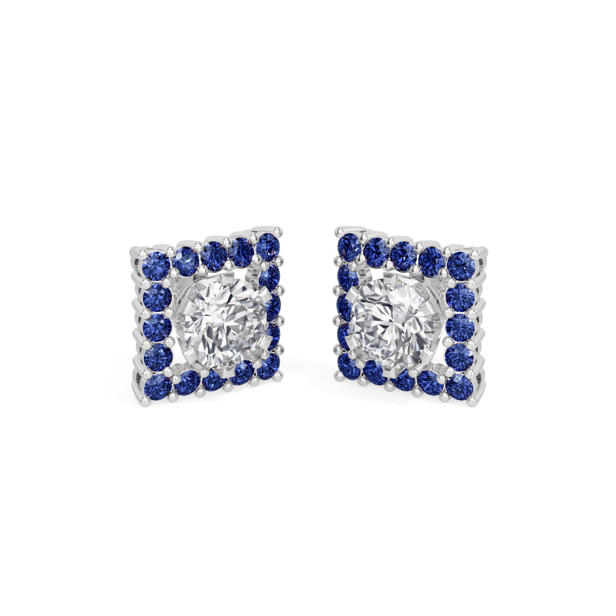 sapphire halo earring