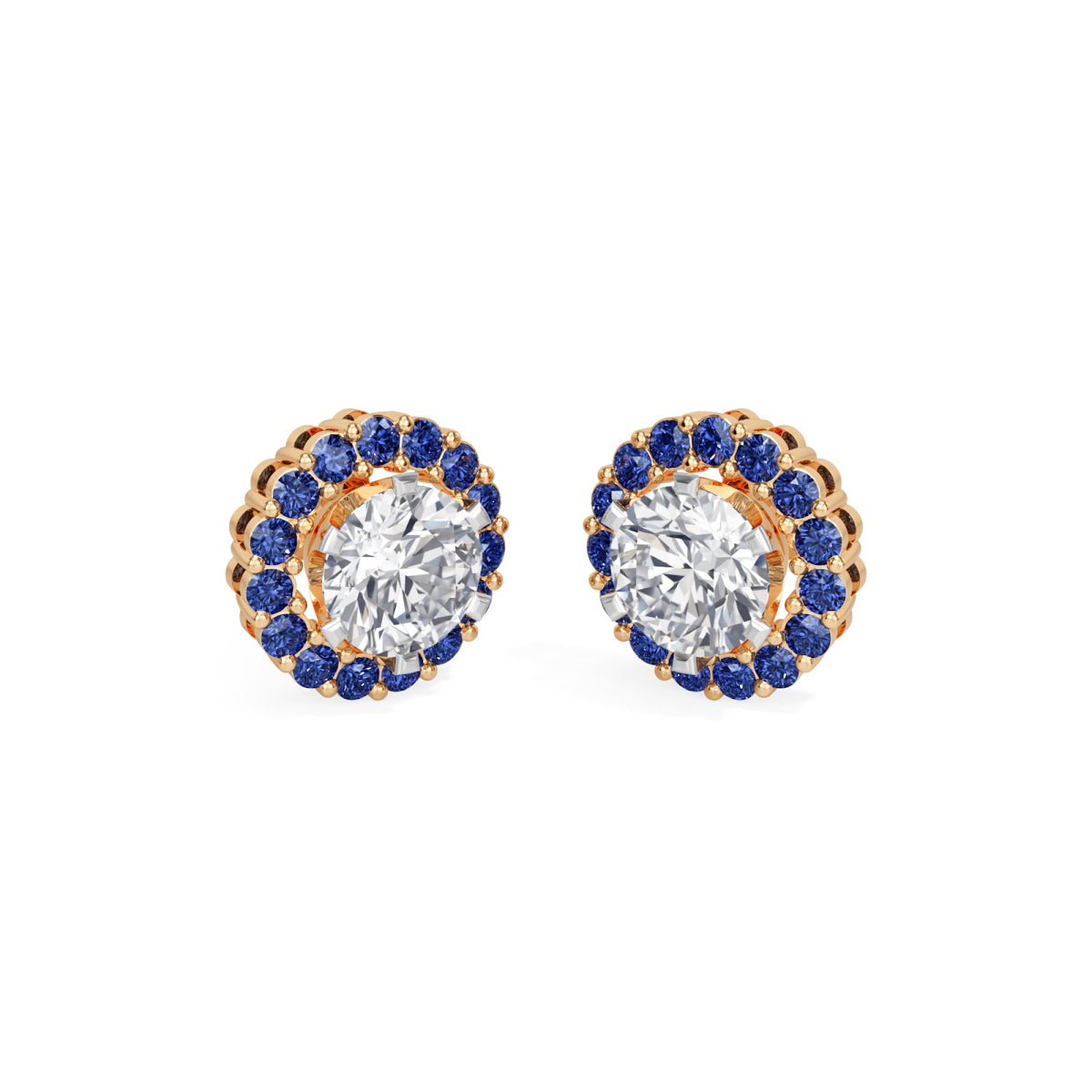 sapphire halo earring