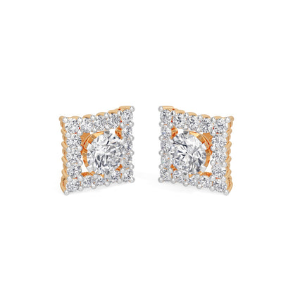 Square Halo Solitaires Earring