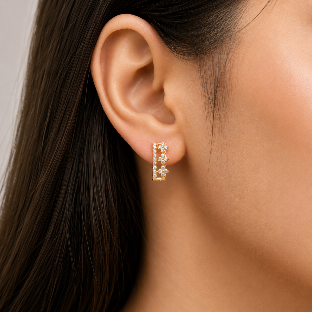blossom huggies earring