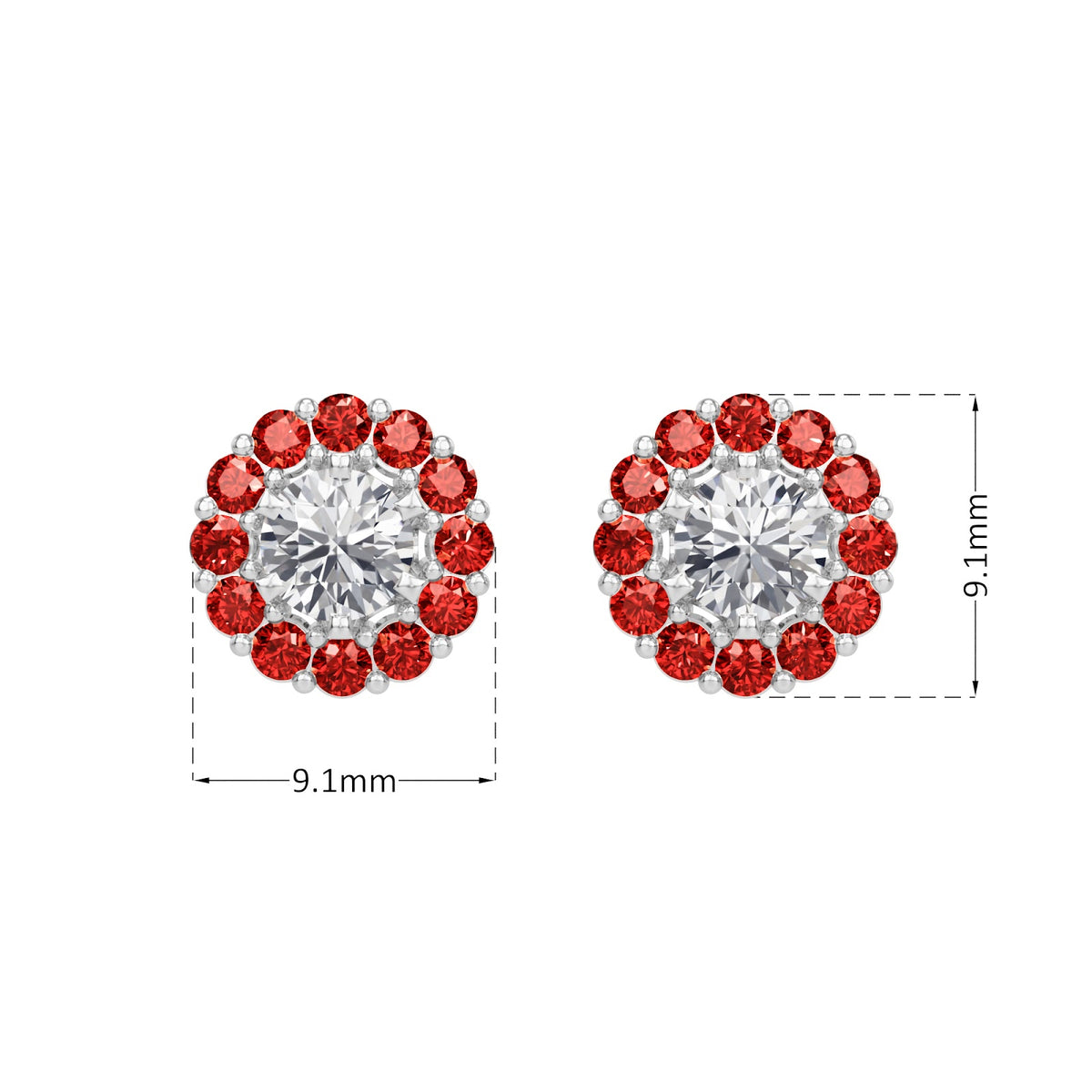 ruby bloom earring