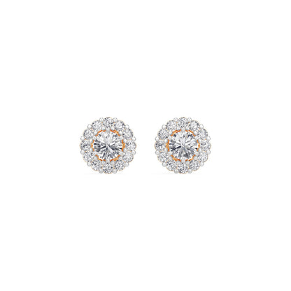 classic Halo Solitaires Earring