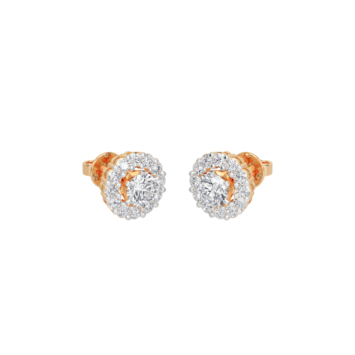 classic halo solitaires earring