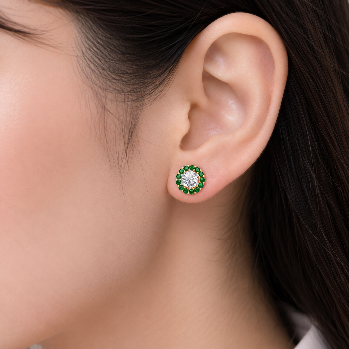 emerald bloom earring