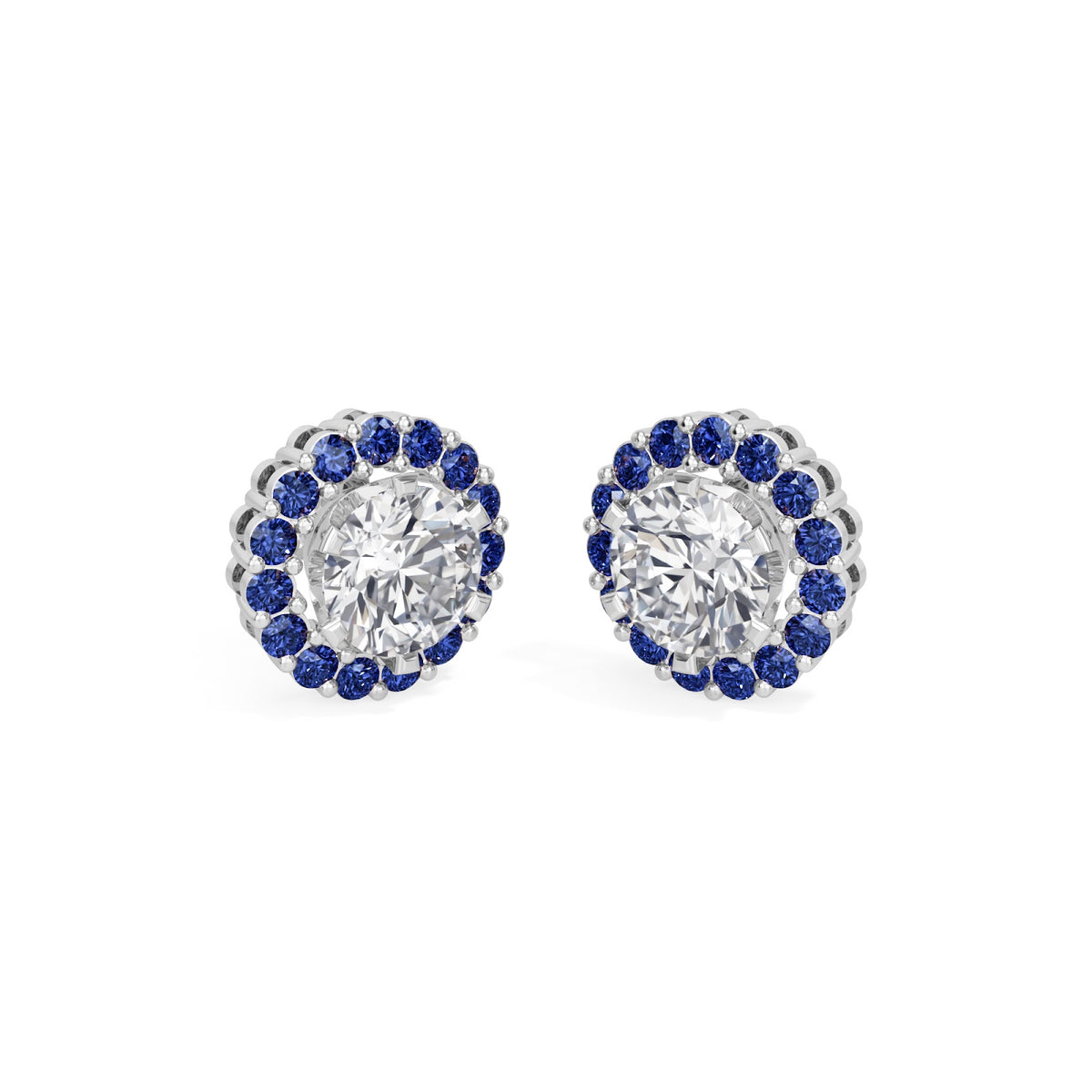sapphire halo earring