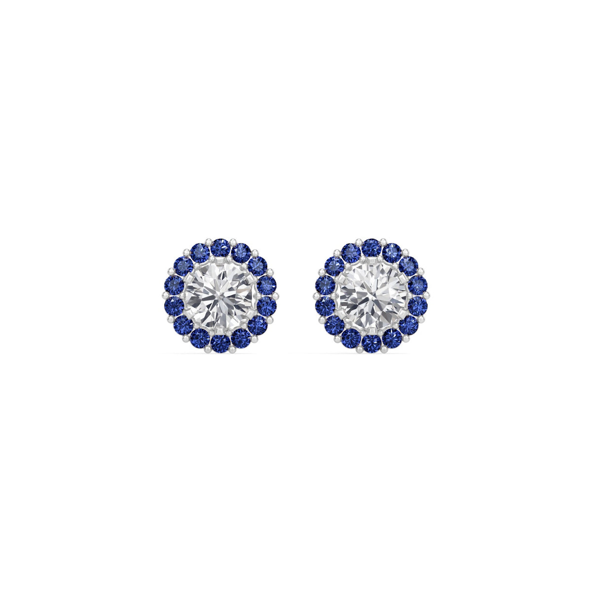 sapphire halo earring