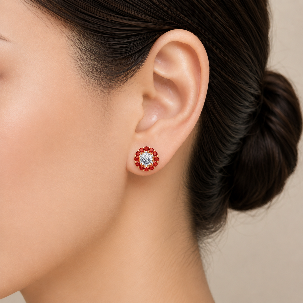ruby bloom earring