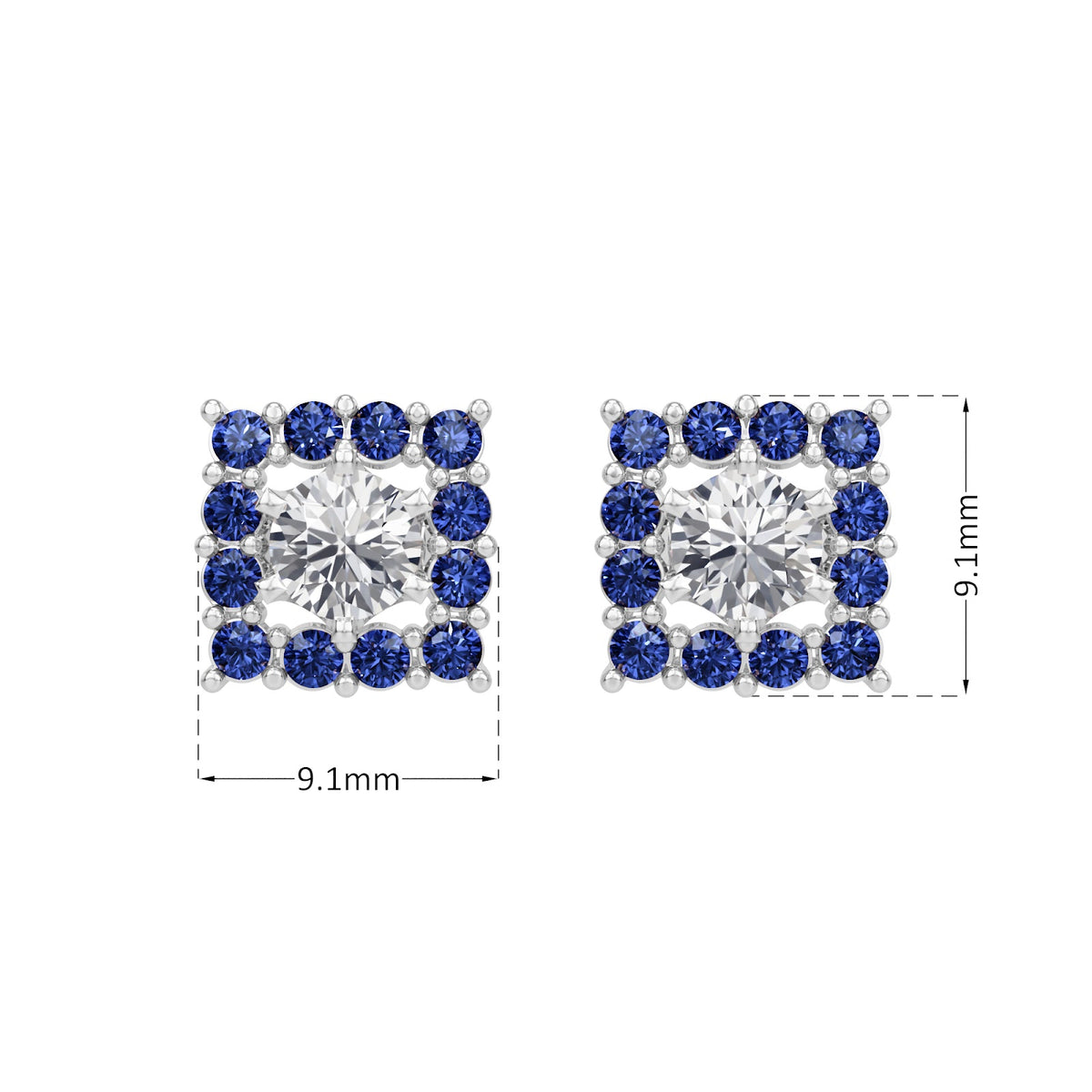 sapphire halo earring