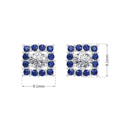 Sapphire Halo Earring
