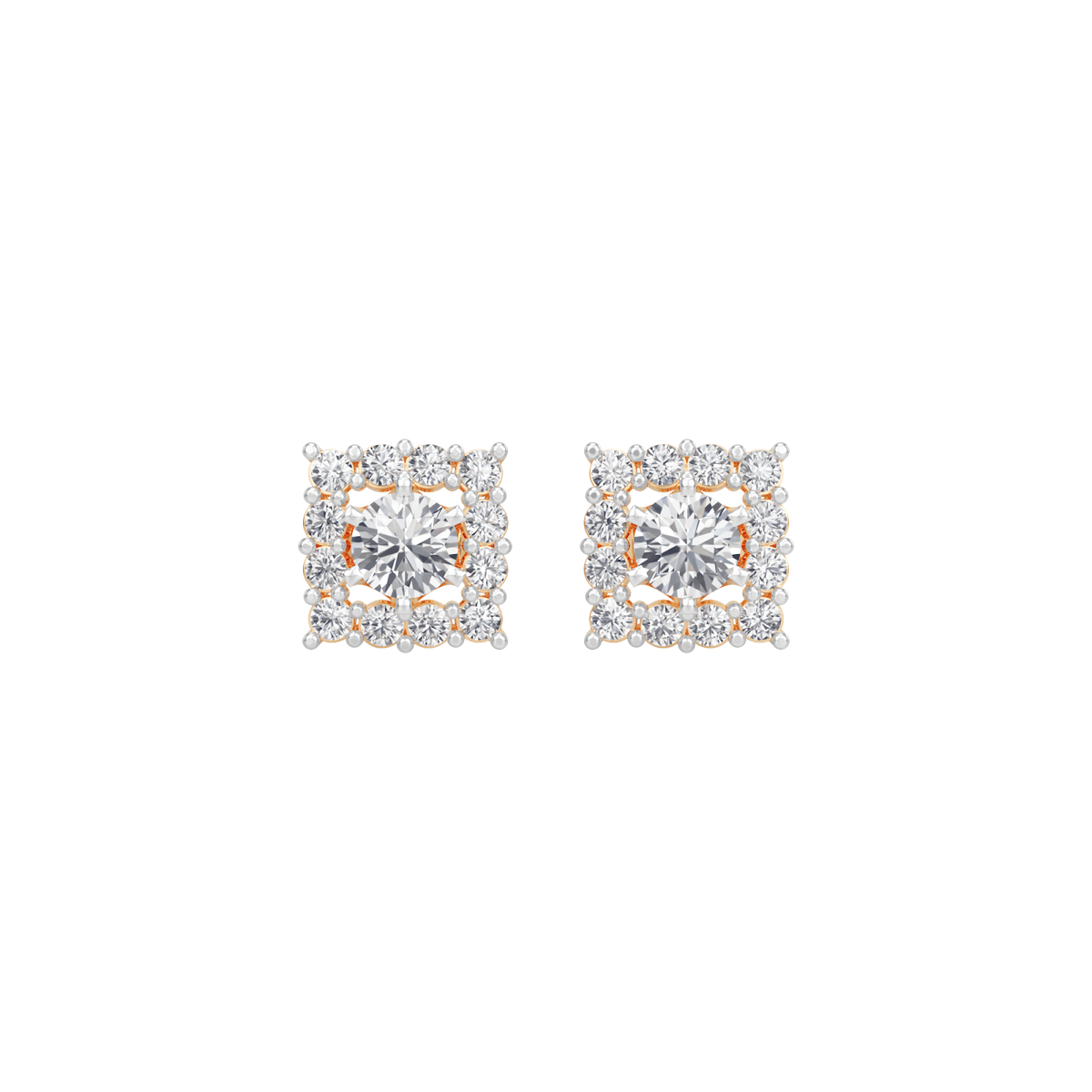 square halo solitaires earring