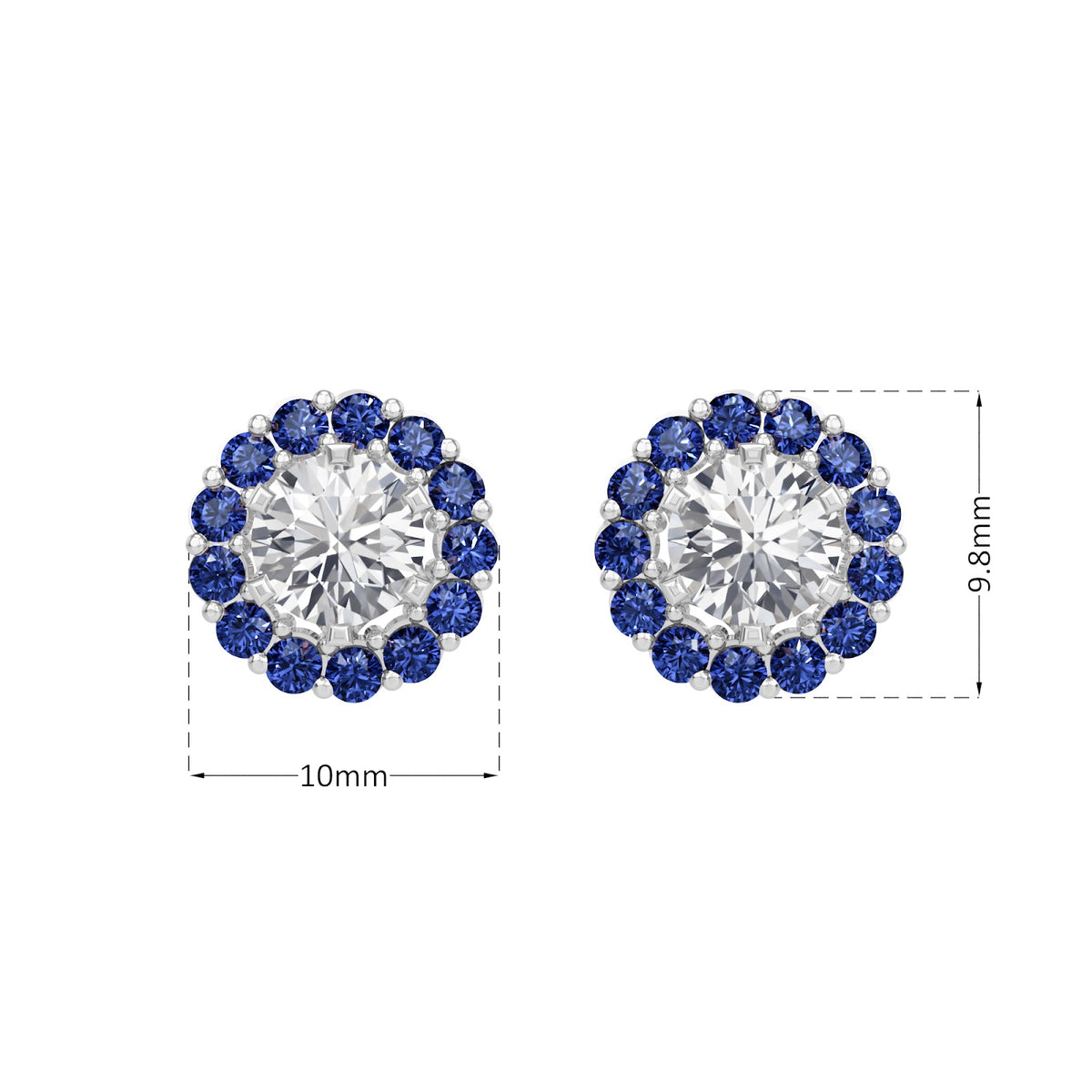 sapphire halo earring