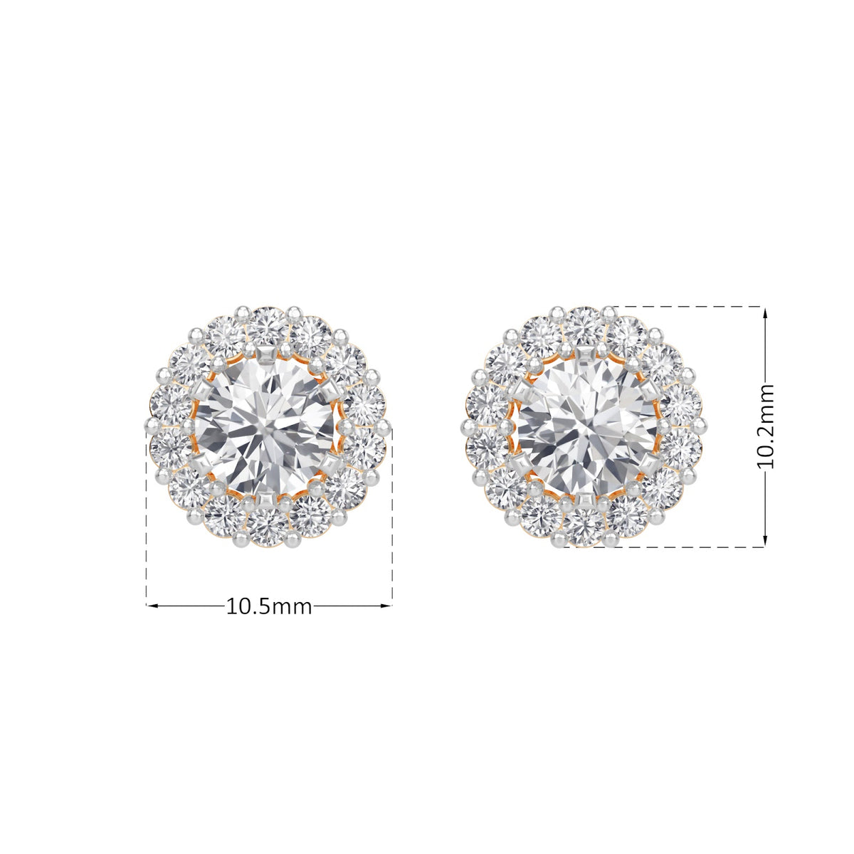 classic halo solitaires earring
