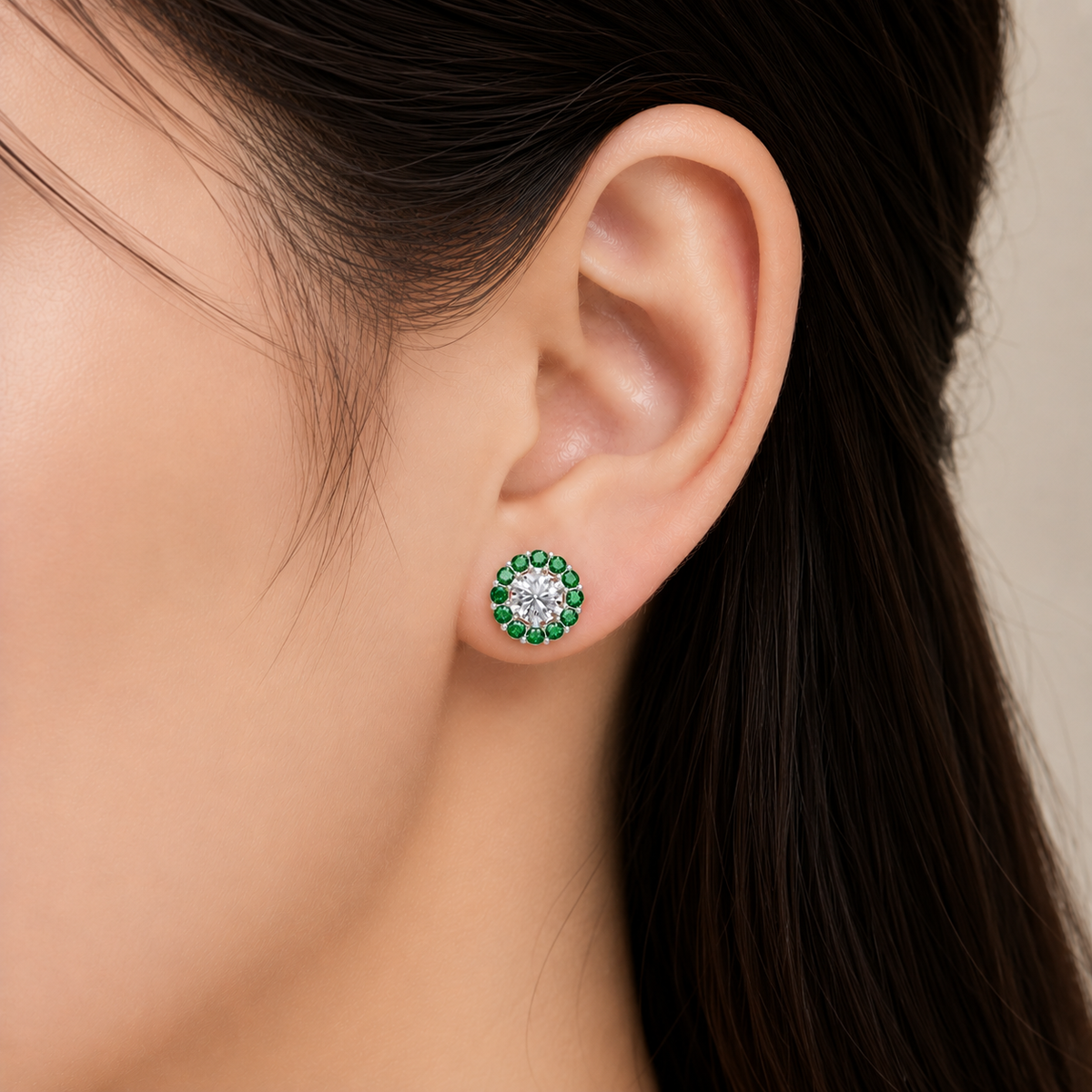 emerald bloom earring