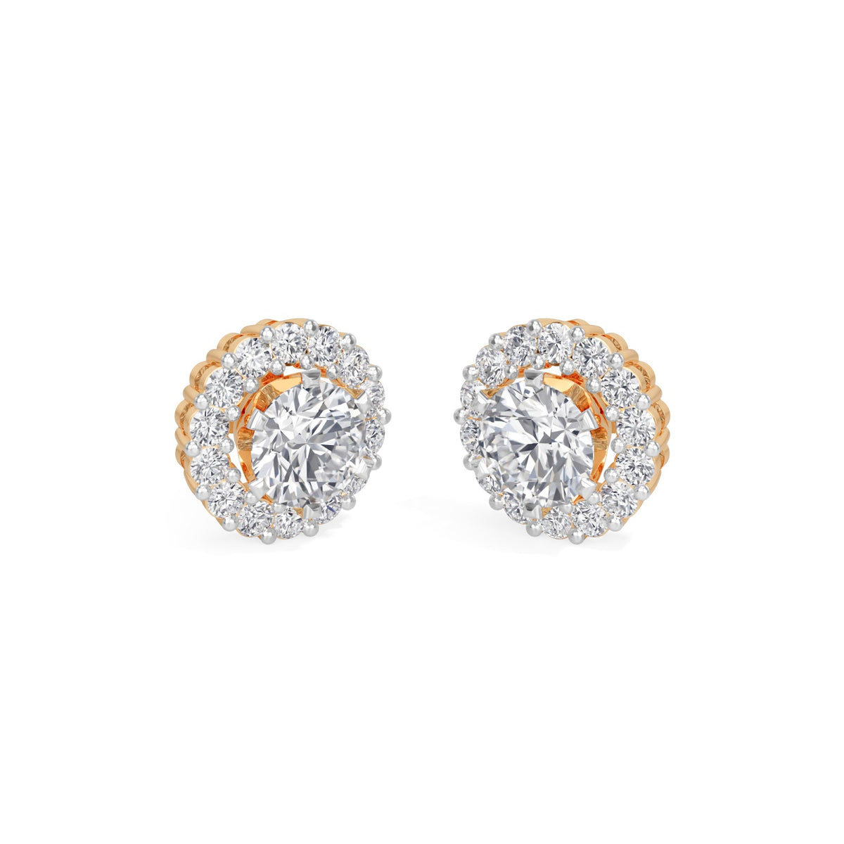 classic halo solitaires earring