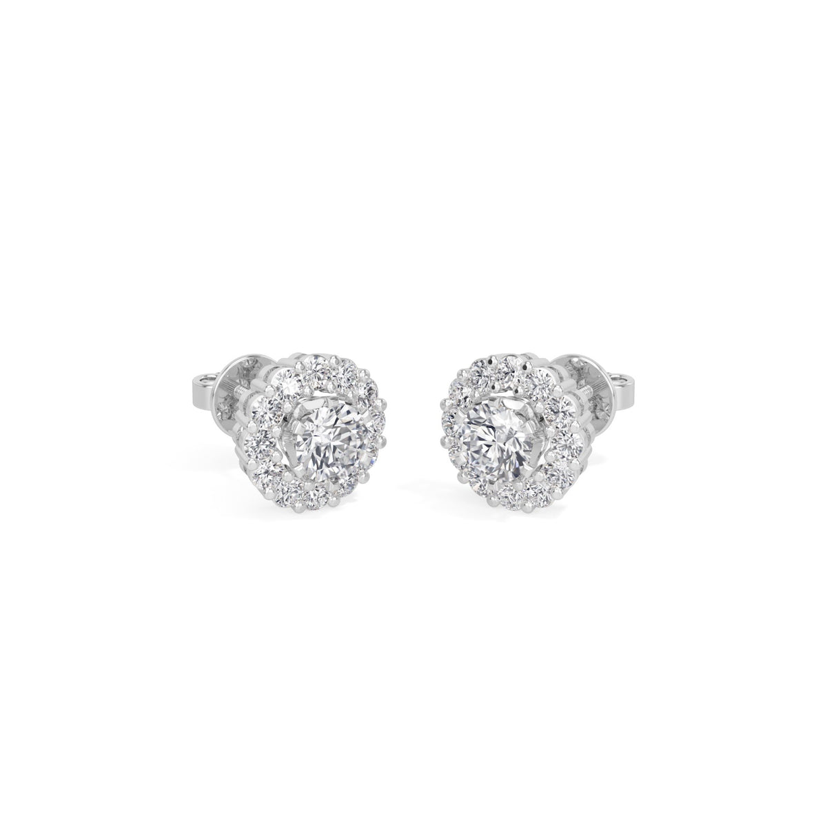 classic halo solitaires earring