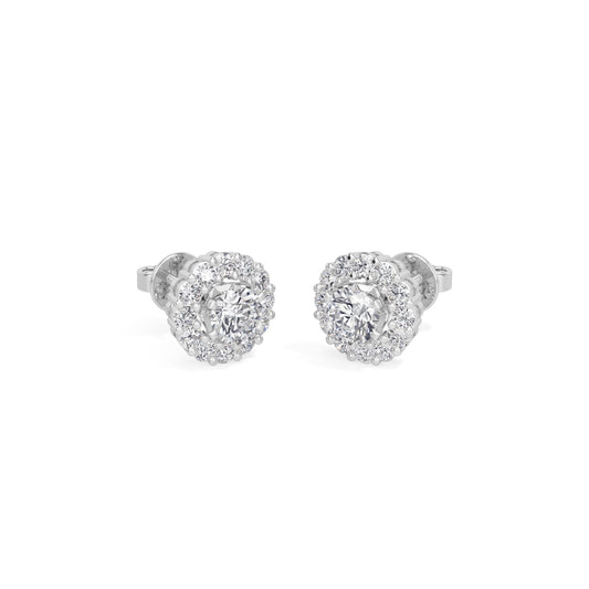 classic Halo Solitaires Earring