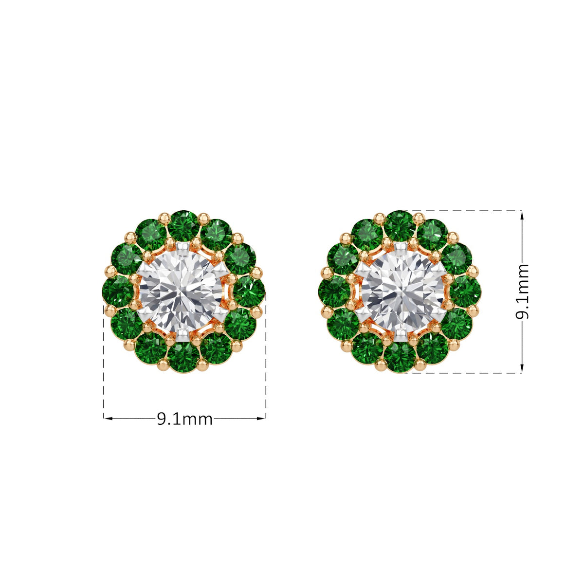 emerald bloom earring