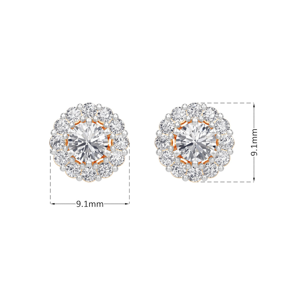 classic halo solitaires earring