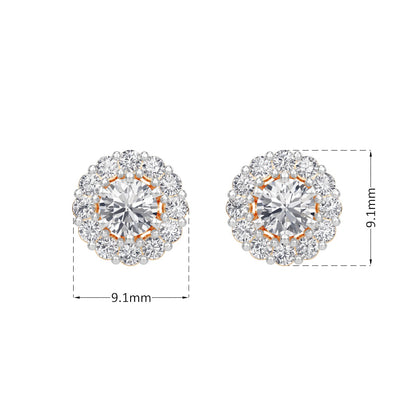 classic Halo Solitaires Earring