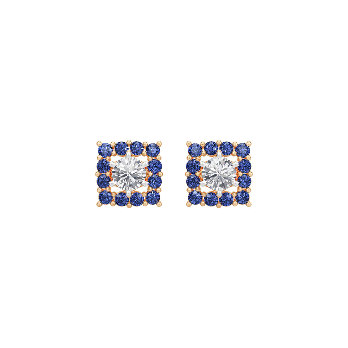 sapphire halo earring