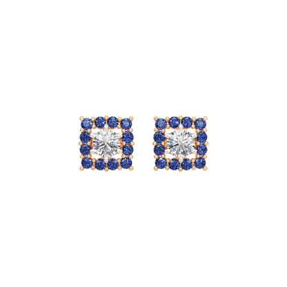 Sapphire Halo Earring