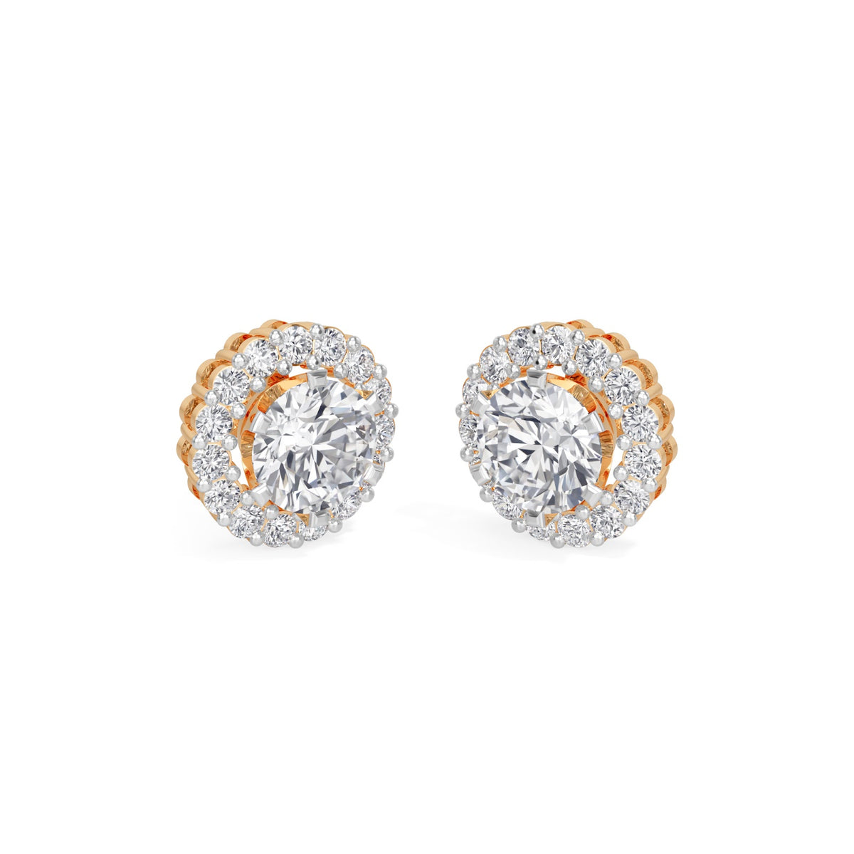 classic halo solitaires earring