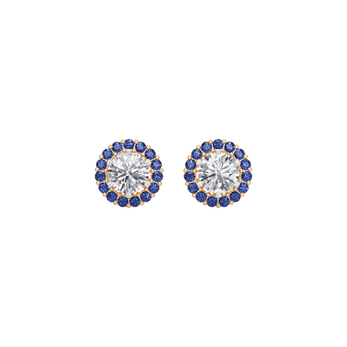 sapphire halo earring
