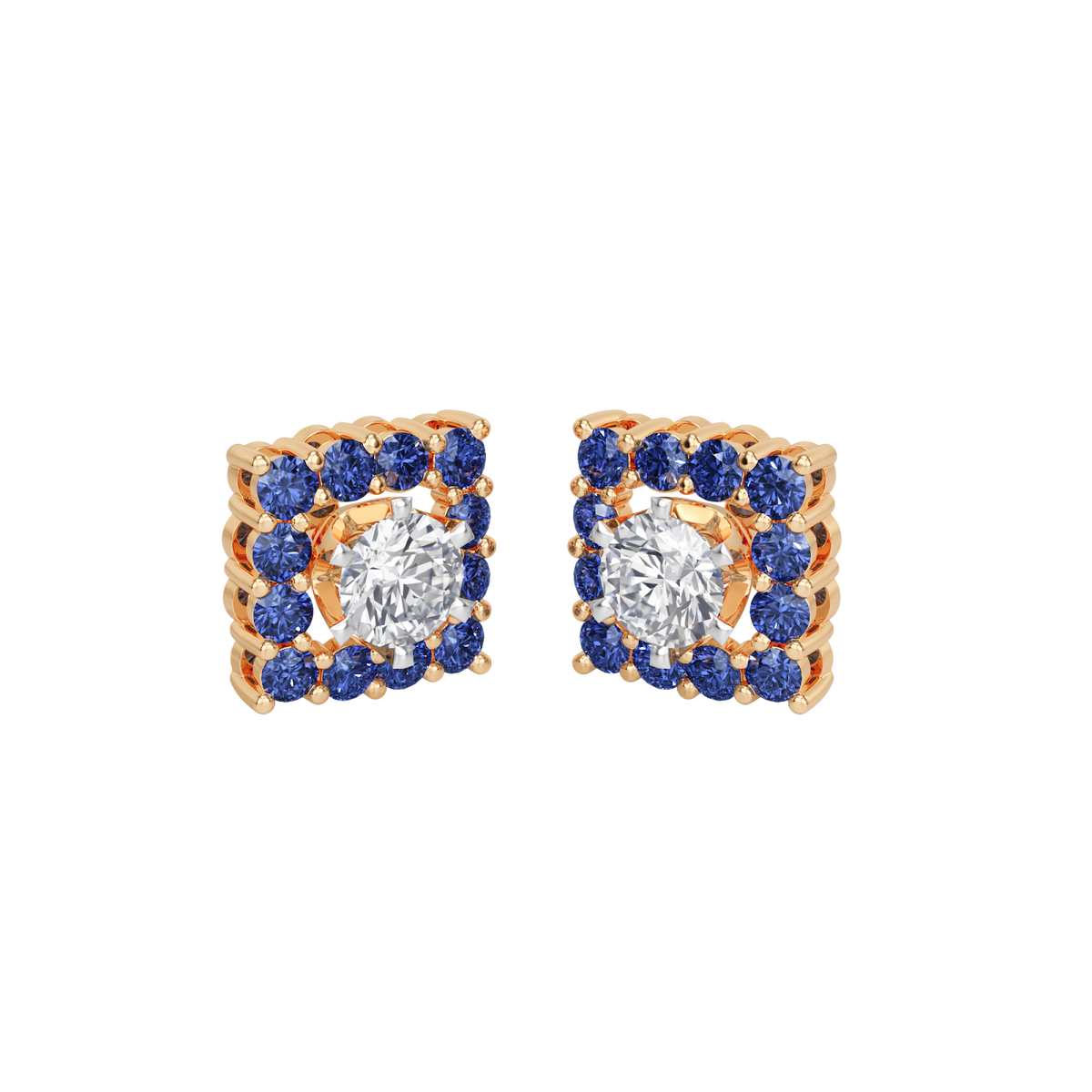 sapphire halo earring