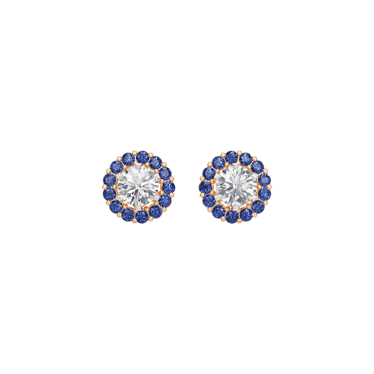 sapphire halo earring