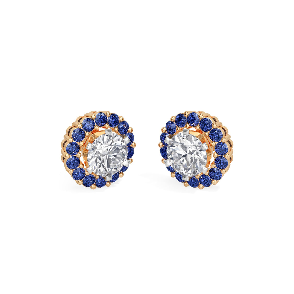 sapphire halo earring