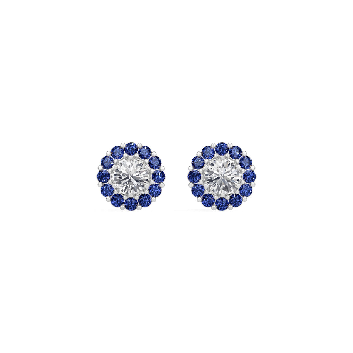 sapphire halo earring