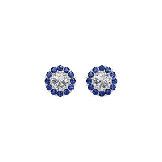 Sapphire Halo Earring