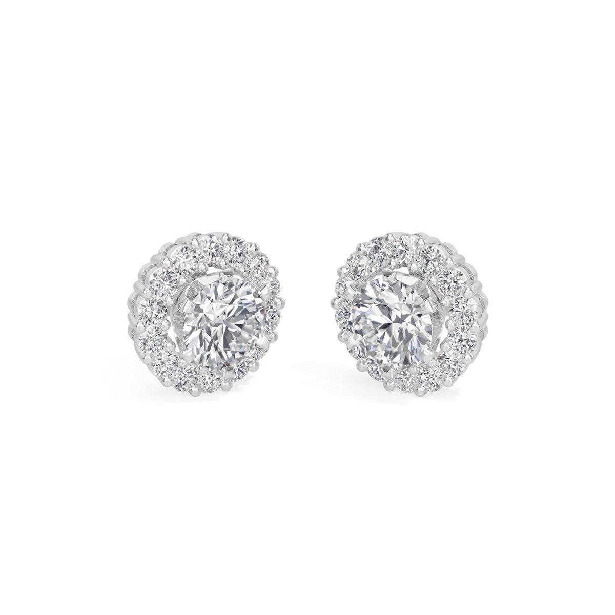 classic halo solitaires earring
