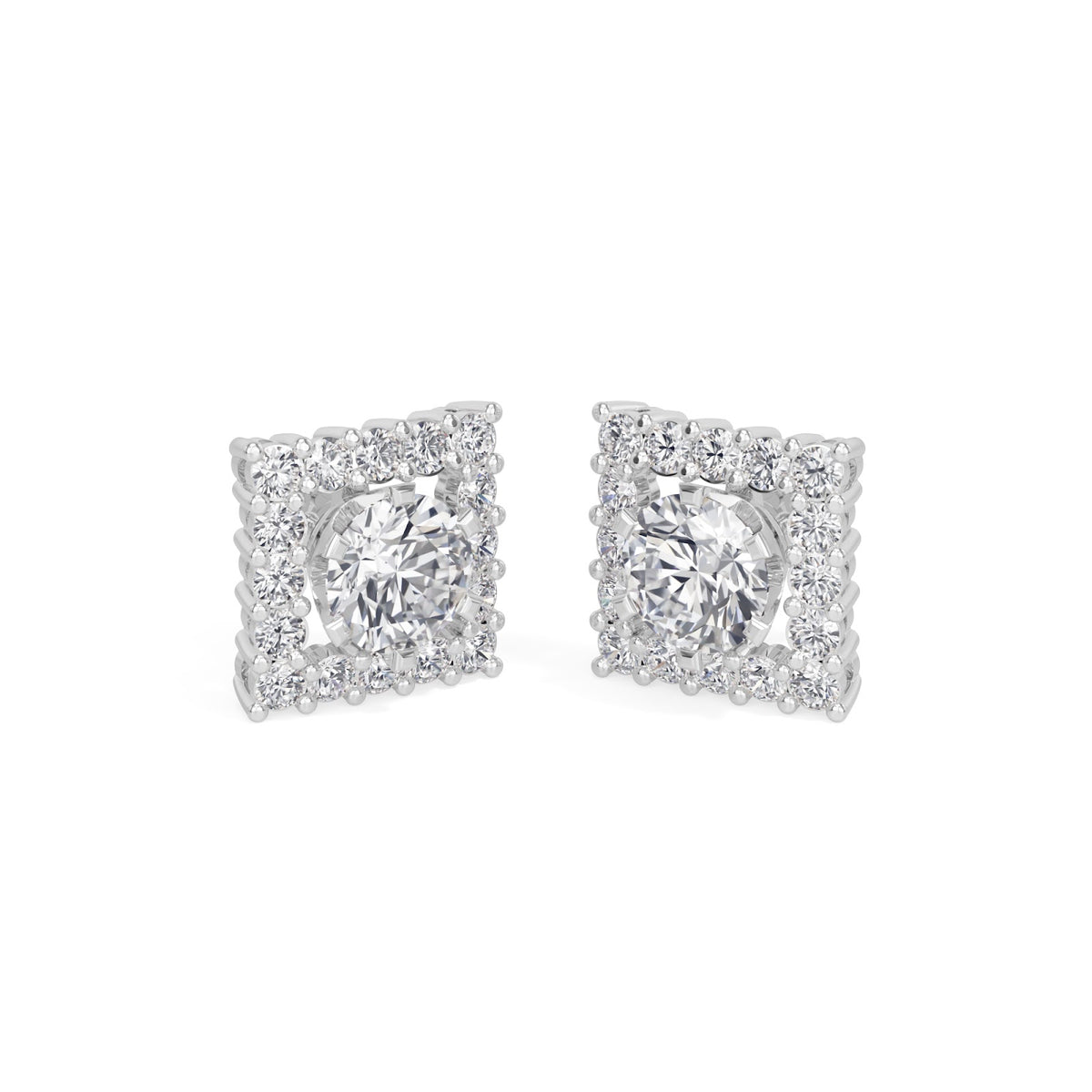 square halo solitaires earring